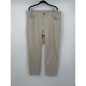 Faherty Brand Movement 5-Pocket Pants Mens 38x30 Tan Khaki Stretch Trousers